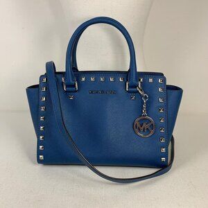 Michael Kors Blue Saffiano Handbag - Stylish & Chic Accessory for Any Occasion